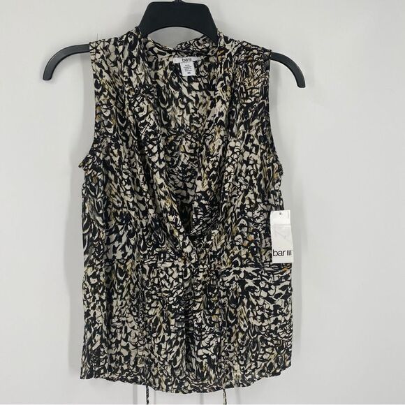 Bar III Womens Printed Surplice Pullover Top size XS - Picture 2 of 4